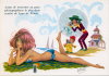 “Avant de retourner au pays, photographions le plus beau cratère de Lune de Vénus”. (Dessin de Arias, vers 1960)., - (CAP0064)