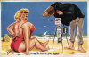 “Gros plan avec un gros recul”. (Dessin d'Erreirac, vers  1960)., - (CAP0315)