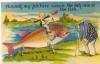 “Having my picture taken. The big one is the fish.”. (Etats-Unis, vers 1960)., - (CAP0467)