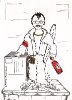 Caricature du photographe Jean Bourgeois. (1985), Dessin de Jean-Luc Perrigault (CAP0734)